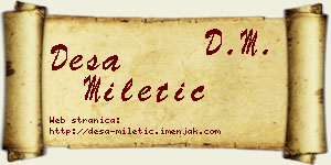 Desa Miletić vizit kartica